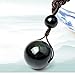 Iumer Natural Stone Pendant Necklace For Women And Men Obsidian Black Eye Rainbow Beads Lucky Ball Transfer Love Necklaces & Pendants