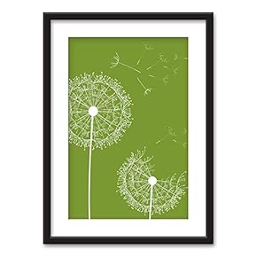 Black Paper Framed Canvas Wall Art for Living Room, Bedroom Dandelions Canvas Prints for Home Decoration Ready to Hanging - 23x31 inches