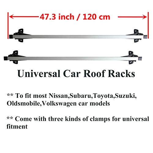 Cross Bars Roof Rack, Adjustable Aluminum 47" Without Side Rails, Fit for Cars Vehicles SUVs Crossbars Racks Cargo Carrier Canoe Kayak Bike Racks Adventures Camping for 1992-2017 Hyundai Elantra
