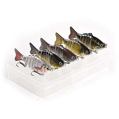 xiangen Fishing Bait Bass Multi-Joint Slow Hard Bait Fishing Gear Kit Simulation Bionic Freshwater Road Sub-Bait 4Pcs