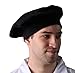 Making Believe Renaissance Black Beret for Men - Costume Accessory - Peasant Style - Military Costume Hats for Men - Adult 23-24