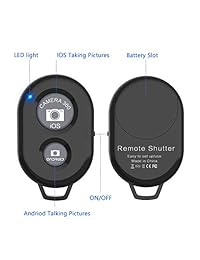 Zttopo - Disparador remoto para cámara de fotos (Bluetooth, 2 unidades), control remoto inalámbrico compatible con iPhone teléfono móvil Android, para crear fotos y selfies increíbles, correa de muñeca incluida)