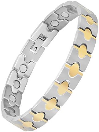 Mens Magnetic Bracelet Pure Titanium Bracelets Magnet Jewelry 8.7" Link Adjustable Magnetic Therapy Bracelets for Men