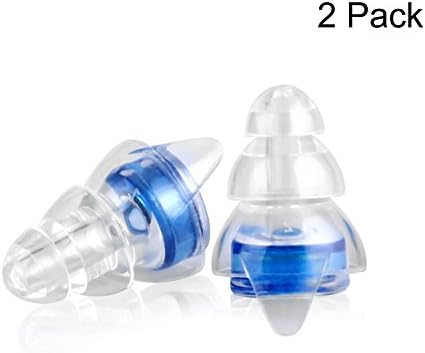 Noise Cancelling Earplugs, Bienmonde Reusable 16db NRR Filters High Fidelity Hearing Protection Earplugs for Sleeping Concerts Constructions Motorcycles Travels Music Festivals (2 Pair, Blue)