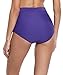 Anfilia Womens High Waisted Bikini Bottom Ruched Solid Swim Shorts