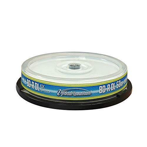 Optical Quantum OQBDRDL06LT-10 6X 50 GB BD-R DL Blu-Ray Double Layer Recordable Logo Top 10-Disc Spindle - Thumbnail 3