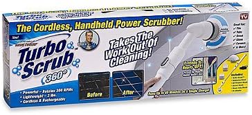 Turbo Scrub 360 Cordless Power Scrubber Takes The Hassle Out Of Cleaning Dirty Surfaces Such As Bathroom Counters, Tubs, Tiles, Or Windows