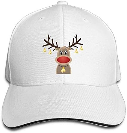 LoveBiuBiu Christmas Reindeer Bell Cotton Adjustable Peaked Baseball Cap Adult Sandwich Hat