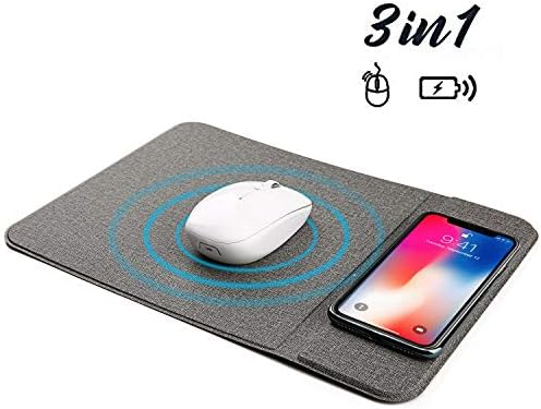 10W Wireless Charger Gaming Mouse Pad Office Mousepad Ultra-thin Multi-funciton 2 in 1 Wireless Charging Mouse Pad with Phone Holder Foldable Noiseless Corsair Rgb Gaming Mouse Mat for Notebook, PC