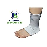 Prime Sports Ankle Sleeve– Compression for Sprains, Arthritis, Sports, Exercise, Running – Elastic Nylon Stabilizer – Help Accelerate Recovery from Injury and Relieve Pain - One Sock (gray, medium)