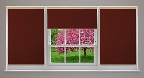 All Design's Blackout Room Darkening Polyester Roller Shade / Window Blinds with Looped Chain, 39" x 72" Burgundy Color