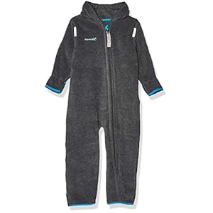 Hoppediz Overall van fleece, extra lange pijpen, perfect voor de babydrager, omslagmanchetten aan handen en voeten…