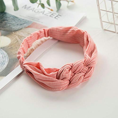 Lannmart New Women Solid Cotton Braided Twist Bow Knot Headwraps Chic Handmade Simple Vintage Hairbands Warm Knit Headbands Hair Holder