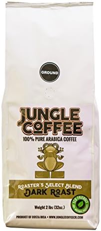 Jungle Costa Rican Coffee Ground Dark Roast Select Blend 2 lbs (Large Bag) Best Arabica Coffee Blend