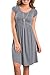 CUQY Women Summer Short Sleeve Midi Dress Loose Swing Casual Flowy