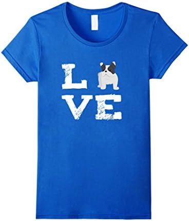 Women's I Love Frenchies T Shirt for French Bulldog and Dog Lovers Medium Royal Blue