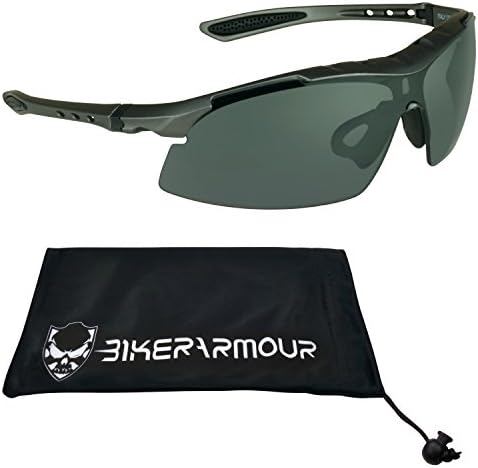 Z87.1 Satety Sunglasses for Cycling, Hunting, Shooting, Running, Motorcycle Riding, Tennis, Driving and All Sports Activities. Built in sweat proof foam cushion on top of frame. Medium to most Xtra Large Head Sizes. Free Microfiber Cleaning Case Included.