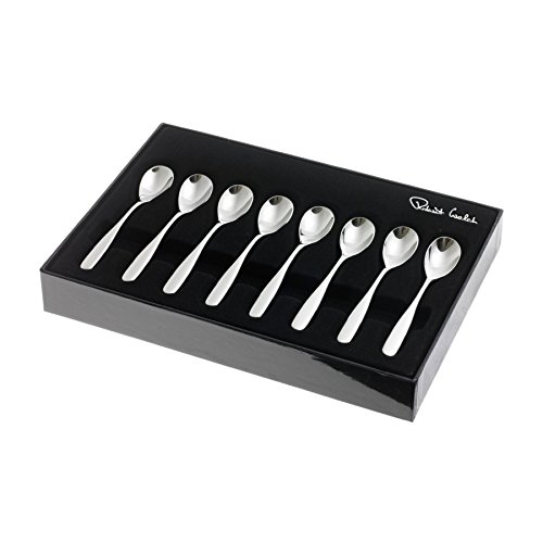 Robert Welch Stanton Satin Small Espresso Spoons, Set of 8. Made from Stainless Steel. Dishwasher Safe.