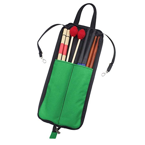 Potelin Drumstick Bag Waterproof Storage Bag Instrument Accessory Case For Drum Sticks Holder (Green)