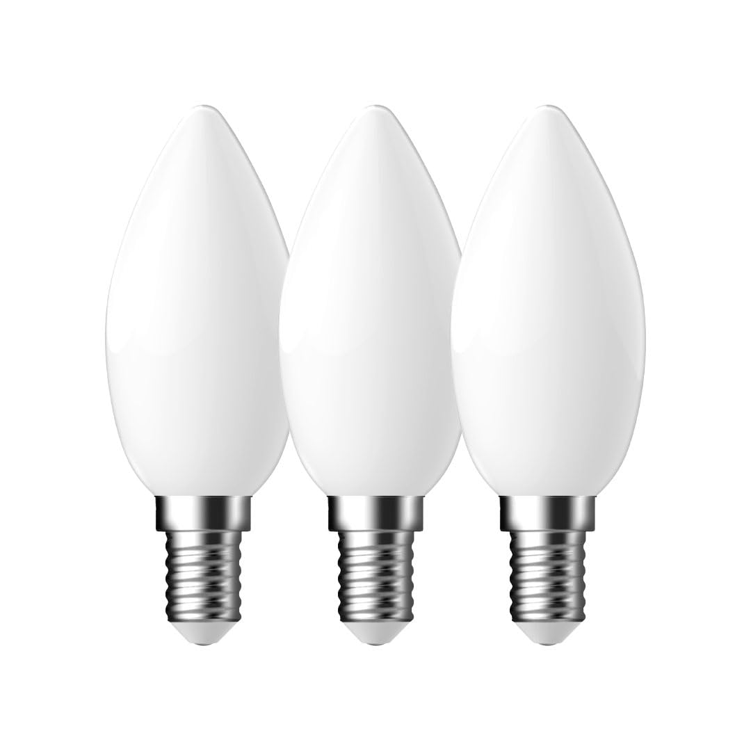 Energetic Candle Frosted LED Light Bulb, E14, 4W, 470 Lumens, Warm White 2700K - 3 Pack