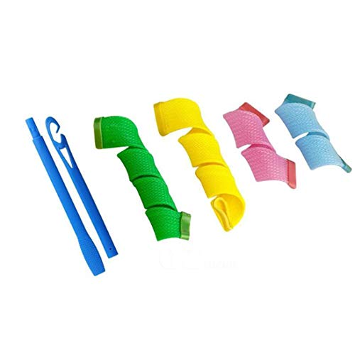 SANGAITIANFU 18 Pcs DIY Magic Curly Spiral Small Ring Roller Tool Long Curler Water Ripple Dispenser Random Color - Thumbnail 3