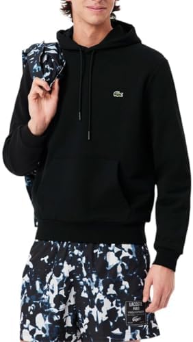 Lacoste Men's Crocodile Branding Hooded Cotton Fleece Hoodie