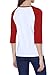 HUHOT 3/4 Sleeve Tops for Women Cotton Casual Scoop Neck Baseball Tee Raglan T-Shirts Red and White