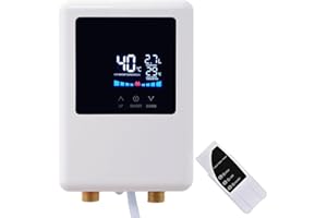 110V Electric Tankless Water Heater, 5500W Instant Water Heater with Remote, Large Digital Display, RV Hot Water Heater, Faul