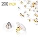 GOLF 200 Pcs Bullet Clutch Earring Backers with Pad Earring Safety Backs （100 Silver and 100 Gold）