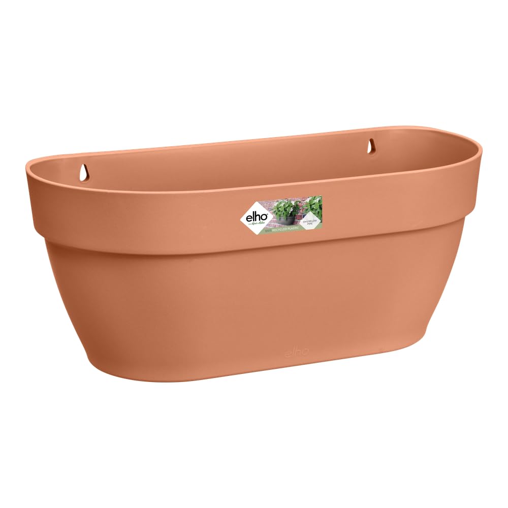 elho Vibia Campana Wall Basket 35 - Planter for Balcony & Outdoor - Ø 35.0 x H 14.8 cm - Brown/Terra