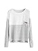SweatyRocks Women's Color Block Long Sleeve High Low Casual Loose Blouse Shirt Tops White Grey S