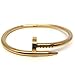 Stainless Steel Nail Style Love Rose Gold Plated Bangle Bracelet Oval High Polish , Fits 7.5inch Wrists