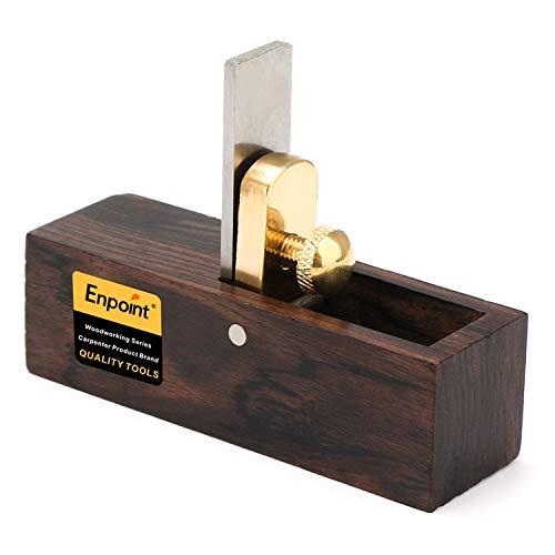 Micro Wood Plane, EnPoint Mini Block Plane Ebony 3 Inch Hand Planer High-speed Steel Blade 90 Degree Carpenter Smoothing Wood Hand Tools for Carpenter Woodworker