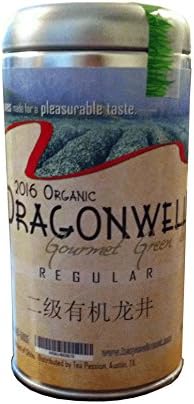 Organic Dragonwell (有机雨前二级龙井, Long Jing) Green Tea Leaf, Grade Regular, Year 2016 Crop, net weight 4 oz (113 g)