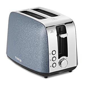 Tower T20052BLU Ice Diamond 2 Slice Toaster with 7 Browning Settings, 850W, Blue