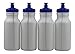 Pinnacle Mercantile Sports Squeeze Plastic Water Bottles Push/Pull Cap 20 Ounce BPA-Free Set 4