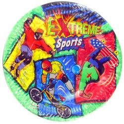 Extreme Sports BMX Skate Board Rollerblade Party Package 9" Plates (18) 7" Plates (18) Napkins (32) Cups (18) Hates (18) Table Cover (1)