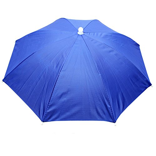 Head Headband Umbrella Hat, Folding Headwear 26â€ Elastic Headband Sun Rain Gardening Umbrella Hat Cap for Party, Fishing Campaing (RoyalBlue)