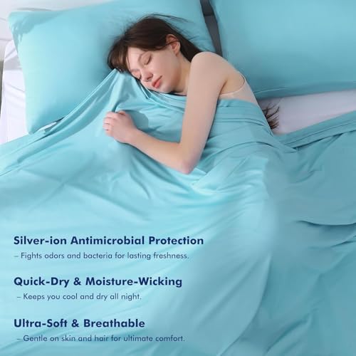 Elegear Cooling Blanket, Arc-Chill 3.0 Summer Blanket Q-Max 0.5 Cooling Sheets for Night Sweats and Hot Sleeper Soft Lightweight Thin Throw for Bed Sofa Chair Travel, Double/King Size, 200x220cm, Blue