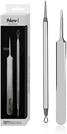 Blackhead Whitehead Remover Zits Acne Needle Pimple Popper Tool Kit Comedone Remover Non-irritant Pimple Extractor 2 in 1
