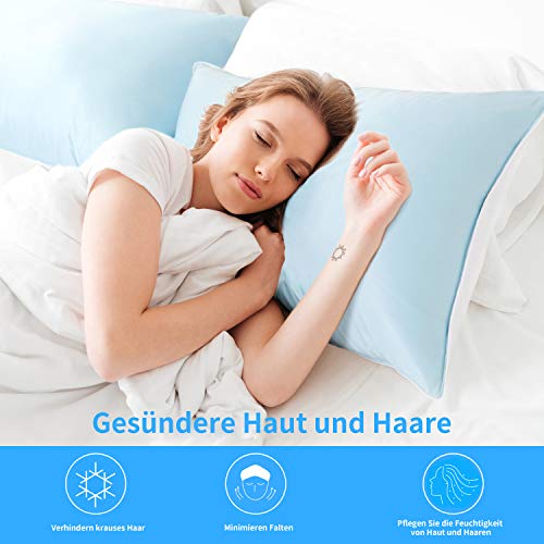 JZS Oreillers de lit rafraîchissants pour dormir, respirants et antistatiques pour cheveux et peau, en coton et oreillers rafraîchissants