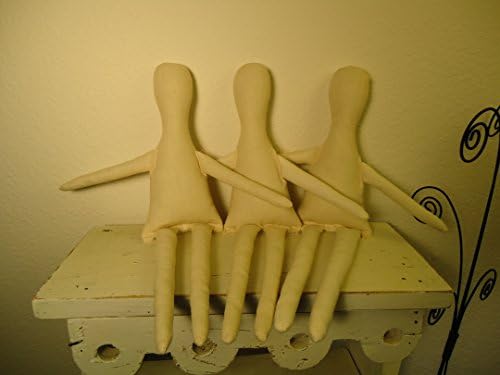3 Primitive 13-14" NATURAL MUSLIN Cloth Rag Doll Body -Form-craft Doll Supply