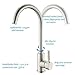 Comllen Kitchen Sink Faucet, Tall Bar Faucets Single Hole, High Arc Stainless Steel, 360° Swivel Spout, Single Handle, Brushed Nickel Kitchen Faucets for RV Prep Kitchen, Hot &Cold Water Hose