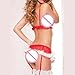 Canserin Women Lingerie Set, Christmas Fashion Women's Sexy Muslin Underwear Spice Suit Temptation Underwear Dress+Bra+Garters Set White