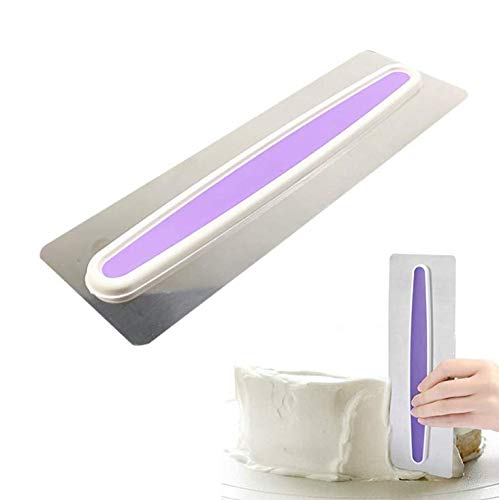 DUORUI Cake Scraper Cake Icing Edge Smoother Buttercream Stainless Steel Cake Decorating Comb Flat Baking Tool