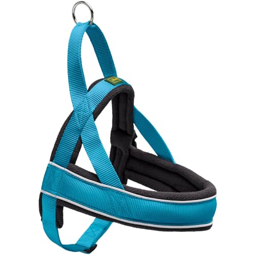 Hunter Racing Harnais Norvégien en Nylon Réfléchissant pour Chien, Bleu pétrole, 52-62/S-M