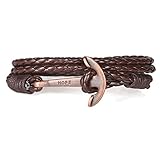 Areke Mens Anchor Anchor Leather Bracelets Unisex Women Fashion Cool Braided Stretch Bangle Jewelry Color Brown