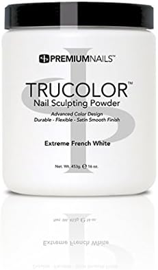 Premium Nail Acrylic Nails Trucolorpowder - 16oz/453g - Extreme French White