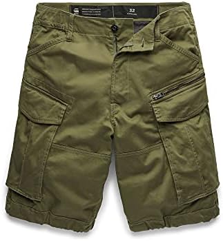 Calções Rovic Zip Relaxados Masculinos, Verde (Sage D08566-5126-724), 34