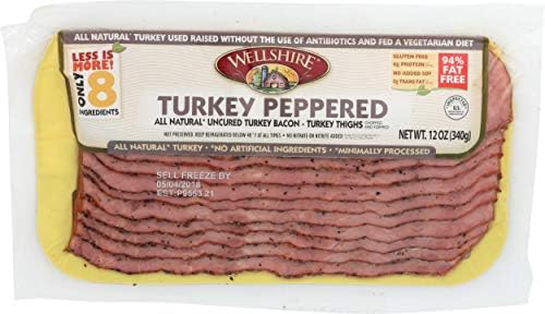 Wellshire Farms, Bacon Turkey Sliced Pepper, 12 Ounce